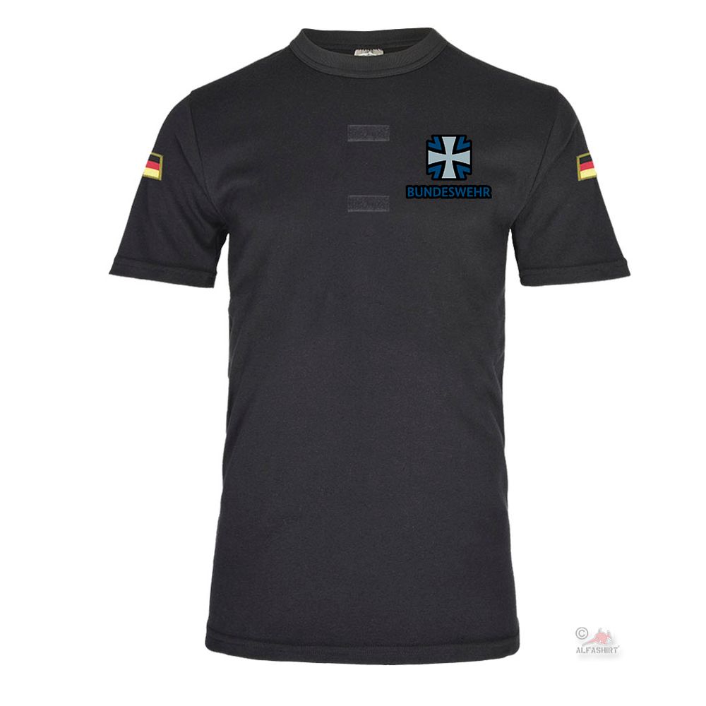 BW Tropen Schwarz Bundeswehr Logo Abzeichen Wappen Schriftzug T Shirt