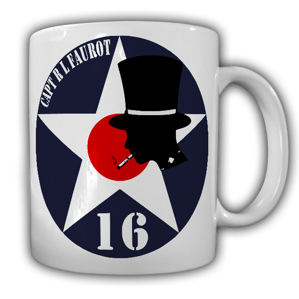 Tasse CAPT R L Faurot US Flieger Einheit Truppe Kaffebecher Logo Emblem #22346
