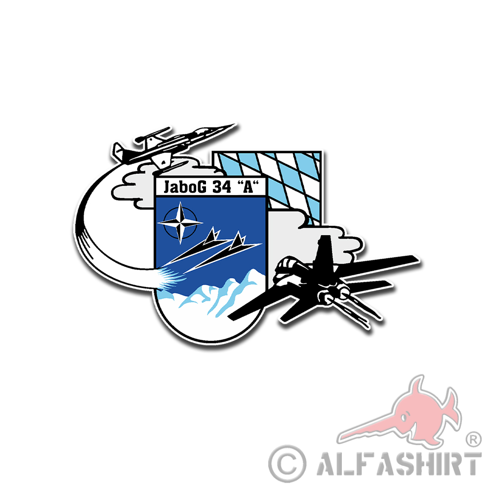 Sticker JaboG 34 A Tornados coat of arms aircraft Bundeswehr 34 7cm #A5953