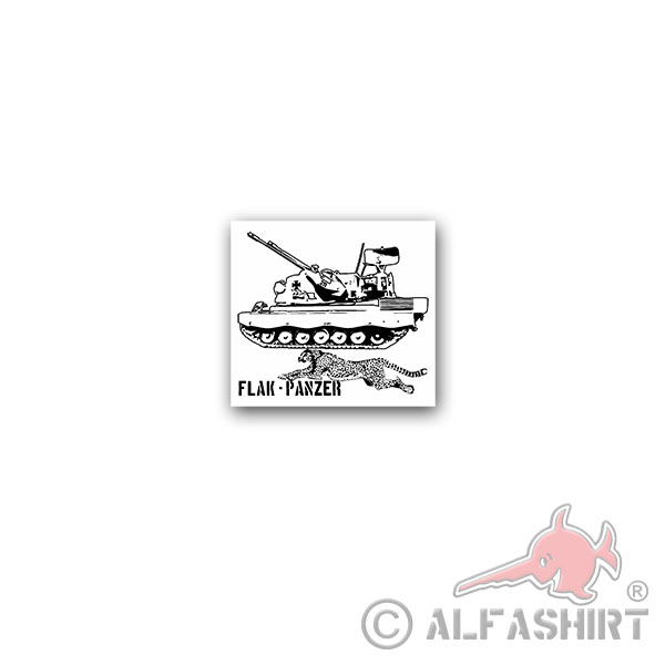 Sticker Flak Panzer Gepard Anti-aircraft Gun Tank FlakPz 8x7cm A3465