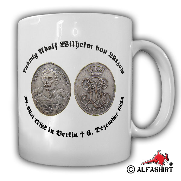 Münze Prägung Freiherr Ludwig Adolf Wilhelm von Lützow Portrait Tasse #15378