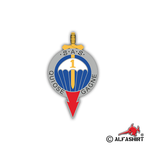 Aufkleber/Sticker Insigne régimentaire du 1° RPIMa französisch Armee 7x4cm #A994