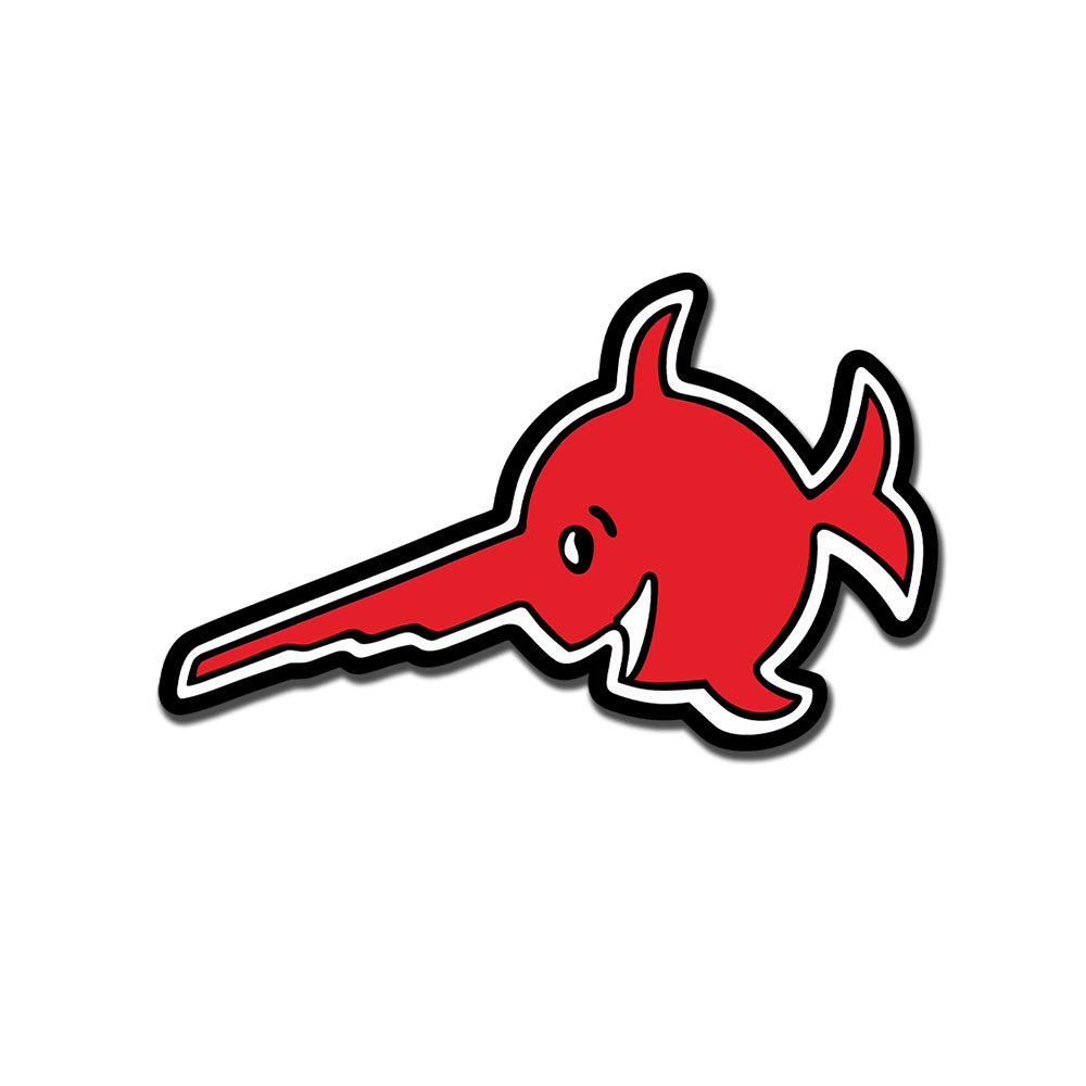 Sticker 36x22cm Alfashirt Logo Red Fish Swordfish Vehicle #A6472