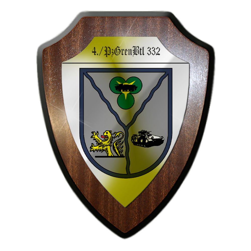 Heraldic shield 4 PzGrenBtl 332 Wesendorf Lower Saxony Bundeswehr # 36163