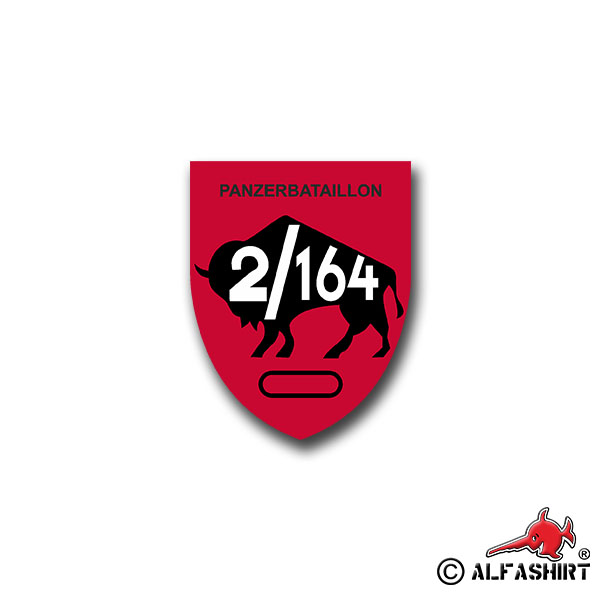 Sticker 2 KP PzBtl 164 Panzer Battalion Company BW 6x7cm A1185