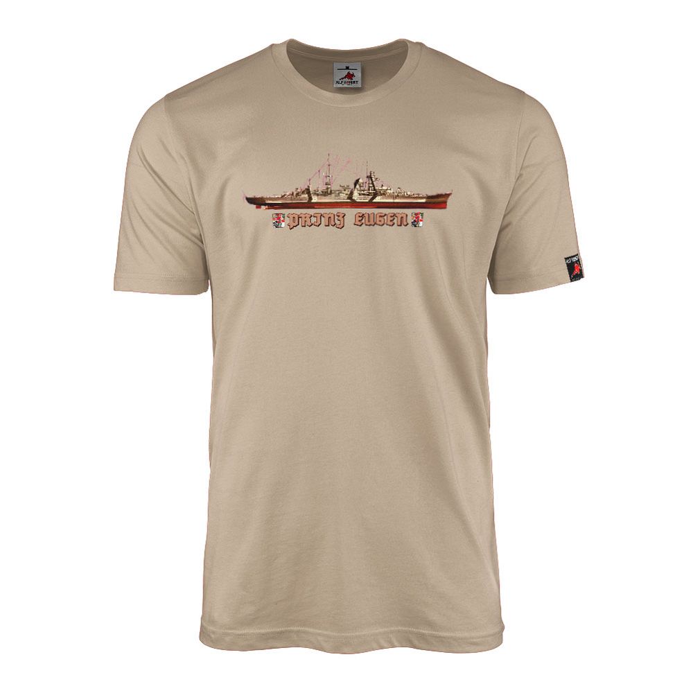 Schlachtschiff Prinz Eugen mit Wappen T-Shirt WH Deutschland Militär #9130