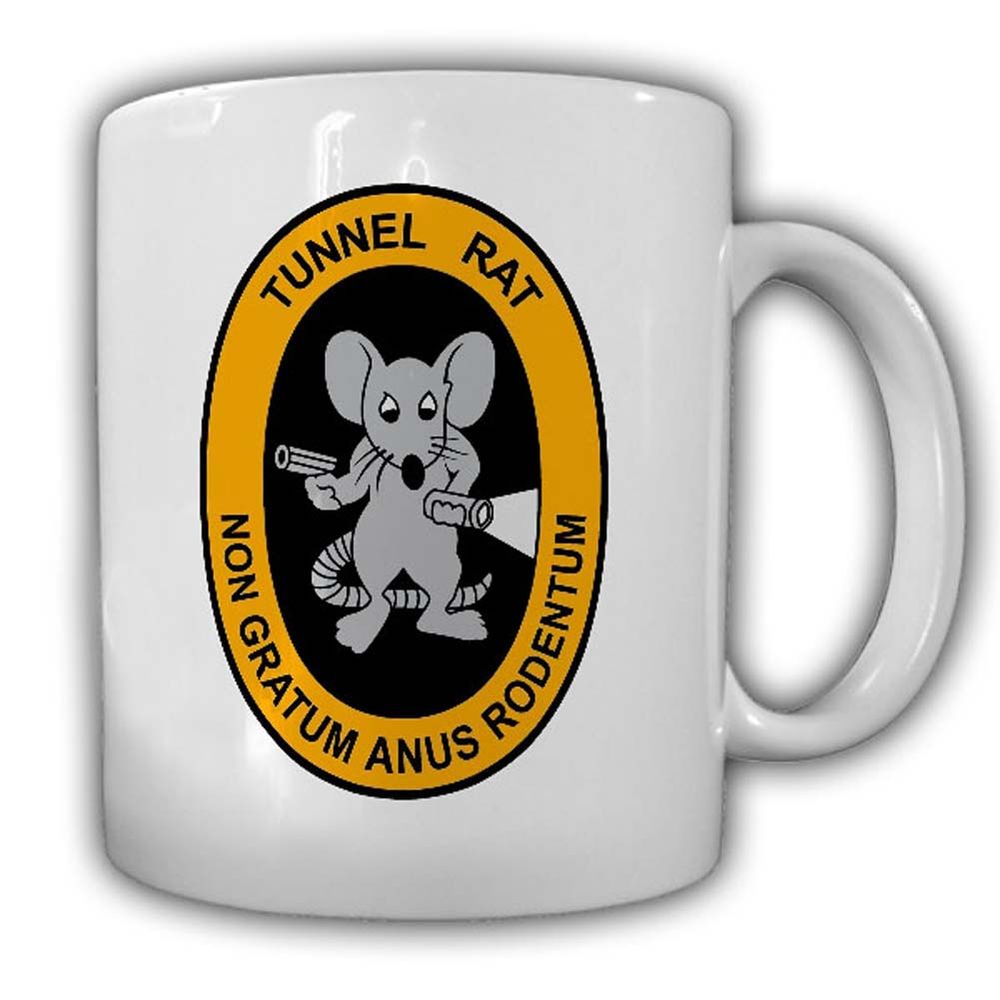 Tasse Tunnel Rat NON GRATUM ANUS RODENTUM Vietnam Krieg US Tunnelratte #24630