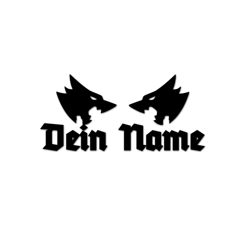 Odin Wolves Geri and Freki Personalized Your Name Sticker 10x9cm A6073