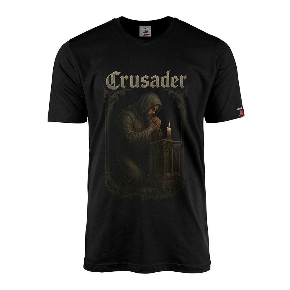 T-Shirt Crusader Knight Templar Candle Praying Middle Ages #46421