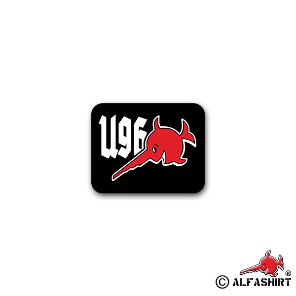 Sticker U96 Sawfish Alfashirt Swordfish Submarine Crest 9x7cm A2671