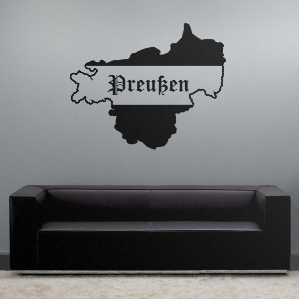 Preußen Königreich Land Landkarte Flagge Wappen 55x45 cm Wandtattoo #4749