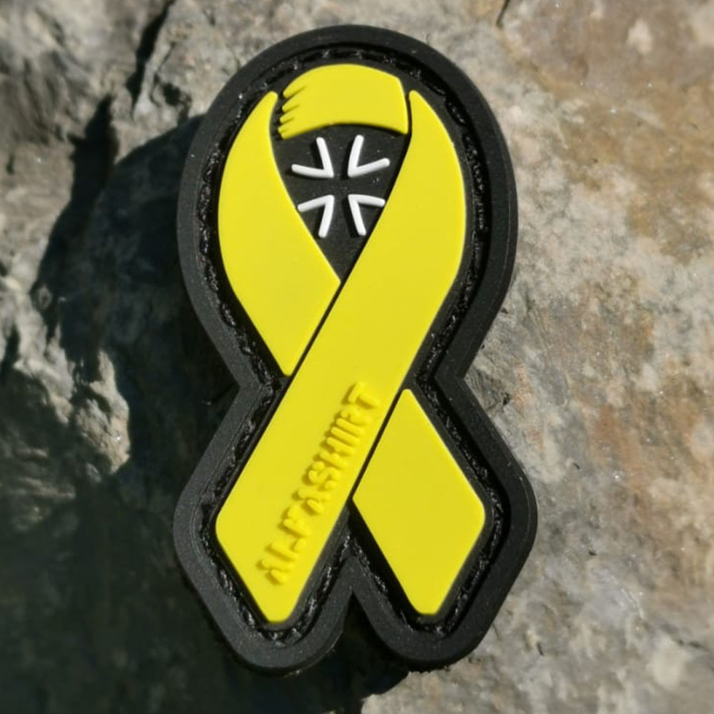 3D Rubber Patch Bundeswehr Yellow Loop Soldier Reservist Ribbon 5x3cm # 38140