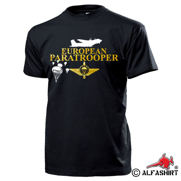 European Paratrooper Europäischer Militär Fallschirmsprungverband T Shirt #17309