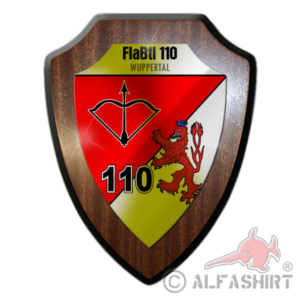 Heraldic shield 1 FlaBtl 110 anti-aircraft battalion Wuppertal coat of arms badge # 30192