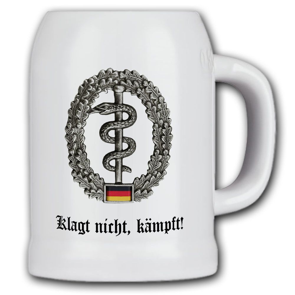 Krug / Bierkrug 0,5l - Barettabezeichen Sanitäter Sanitätsabzeichen #11822