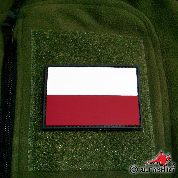 3D Rubber Patch Polen Polska Pole Streitkräfte Armee Fahne Flagge 8x5cm #16262