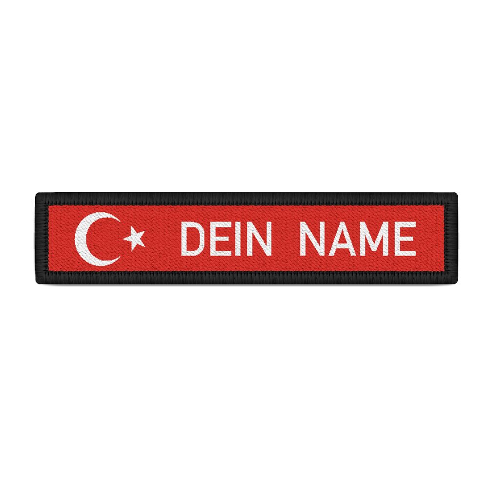 Türkei Namenschild Patch mit Namen Türkiye Türkische Fahen Halbmond Stern #24345