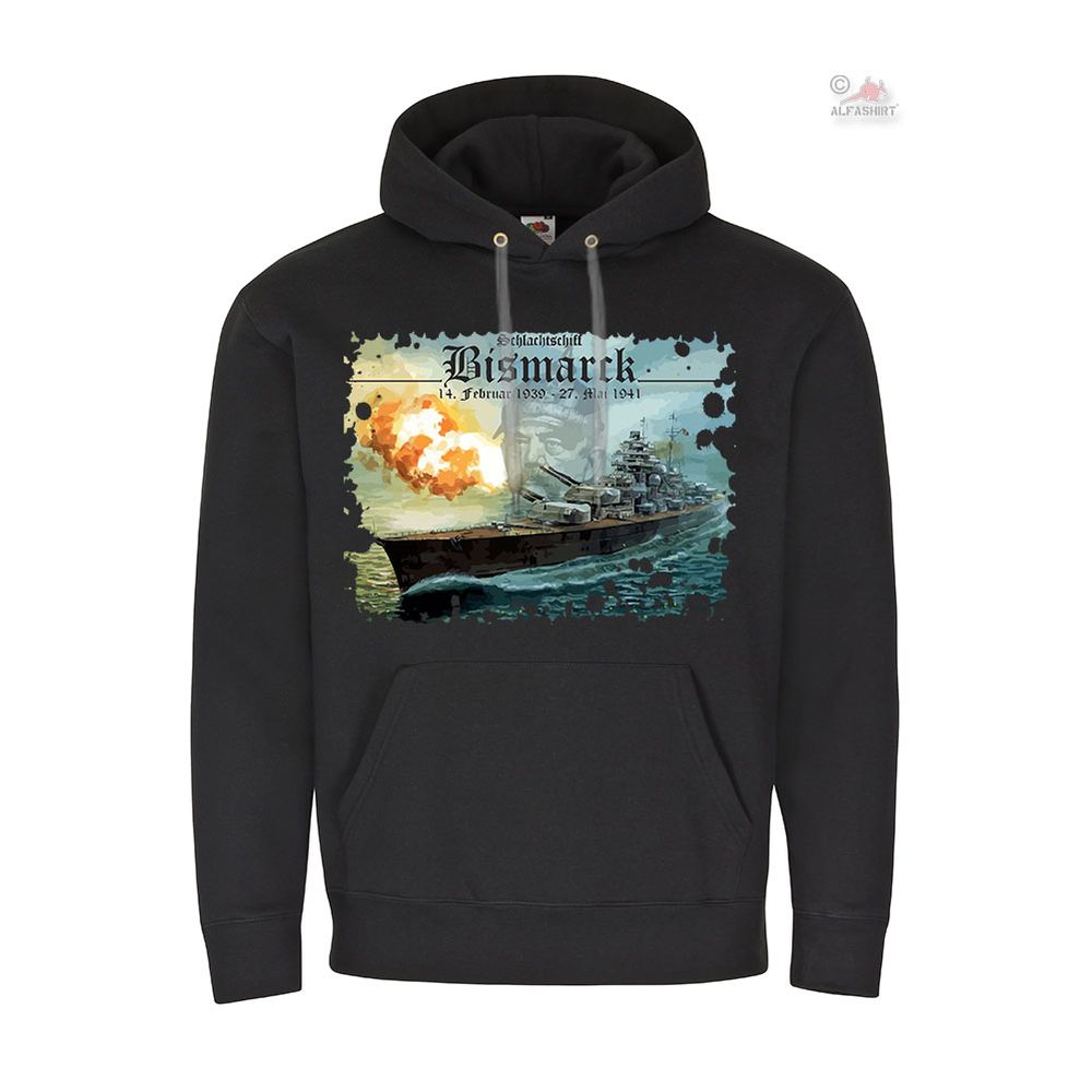 Hoodie Schlachtschiff Bismarck Atlantik Ernst Lindemann Schiff #23092