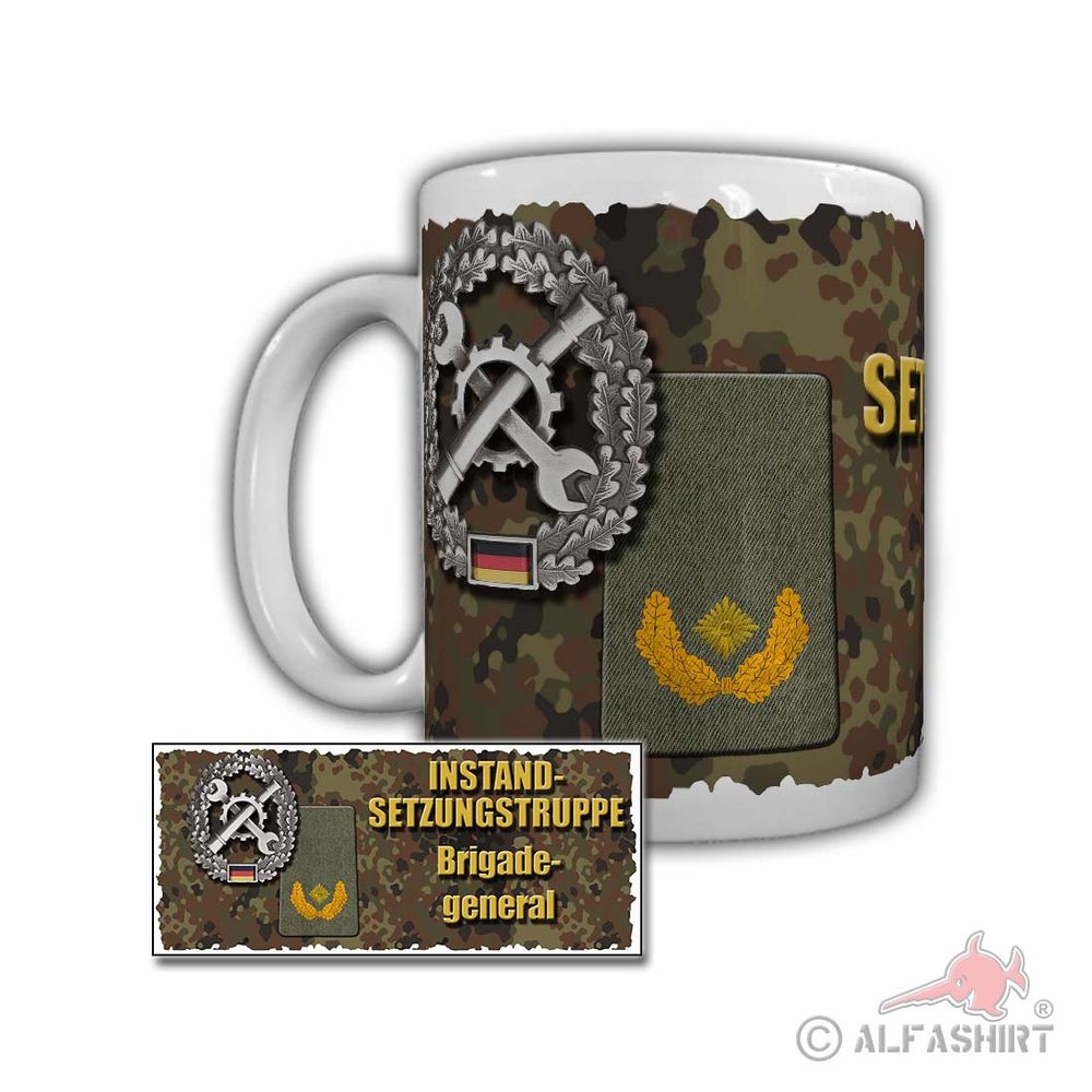 Tasse Instandsetzungsgruppe Brigadegeneral Rangabzeichen Bundeswehr BG #29702