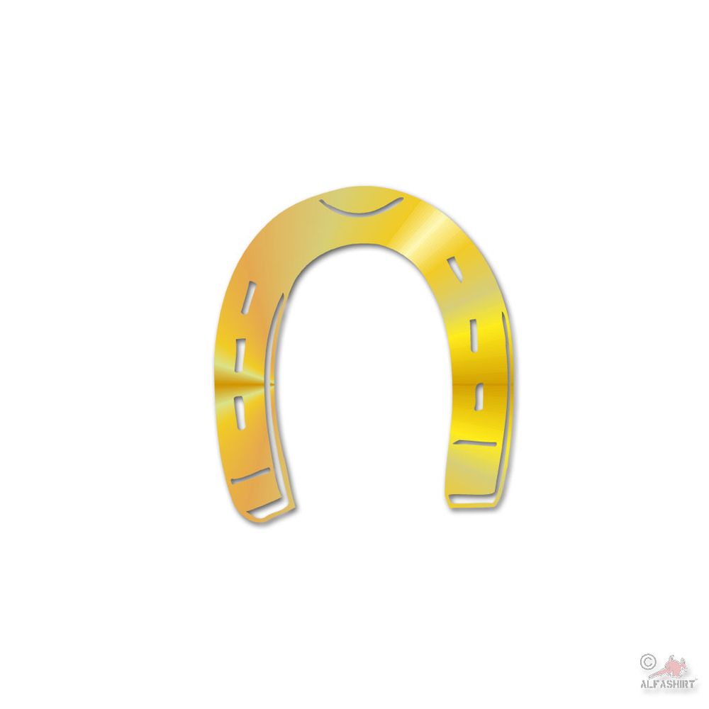 Sticker Golden Horseshoe U99 Submarine Lucky Charm Horse 10x9cm # A4728