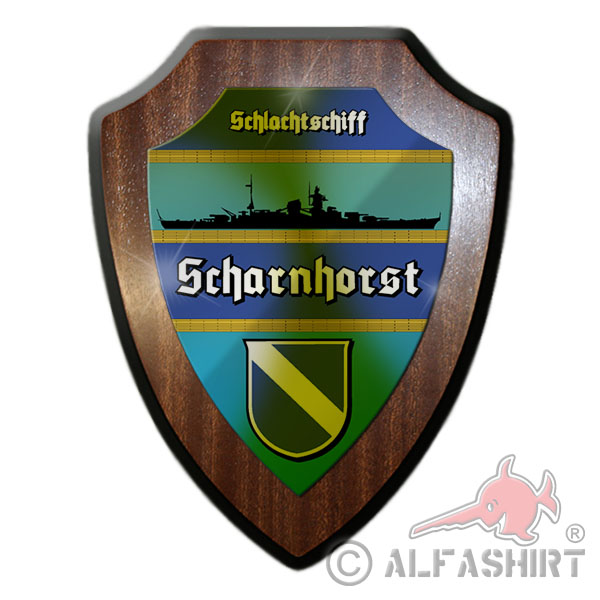 Wappenschild Schlachtschiff Scharnhorst Silhouette Wappen Abzeichen #12060