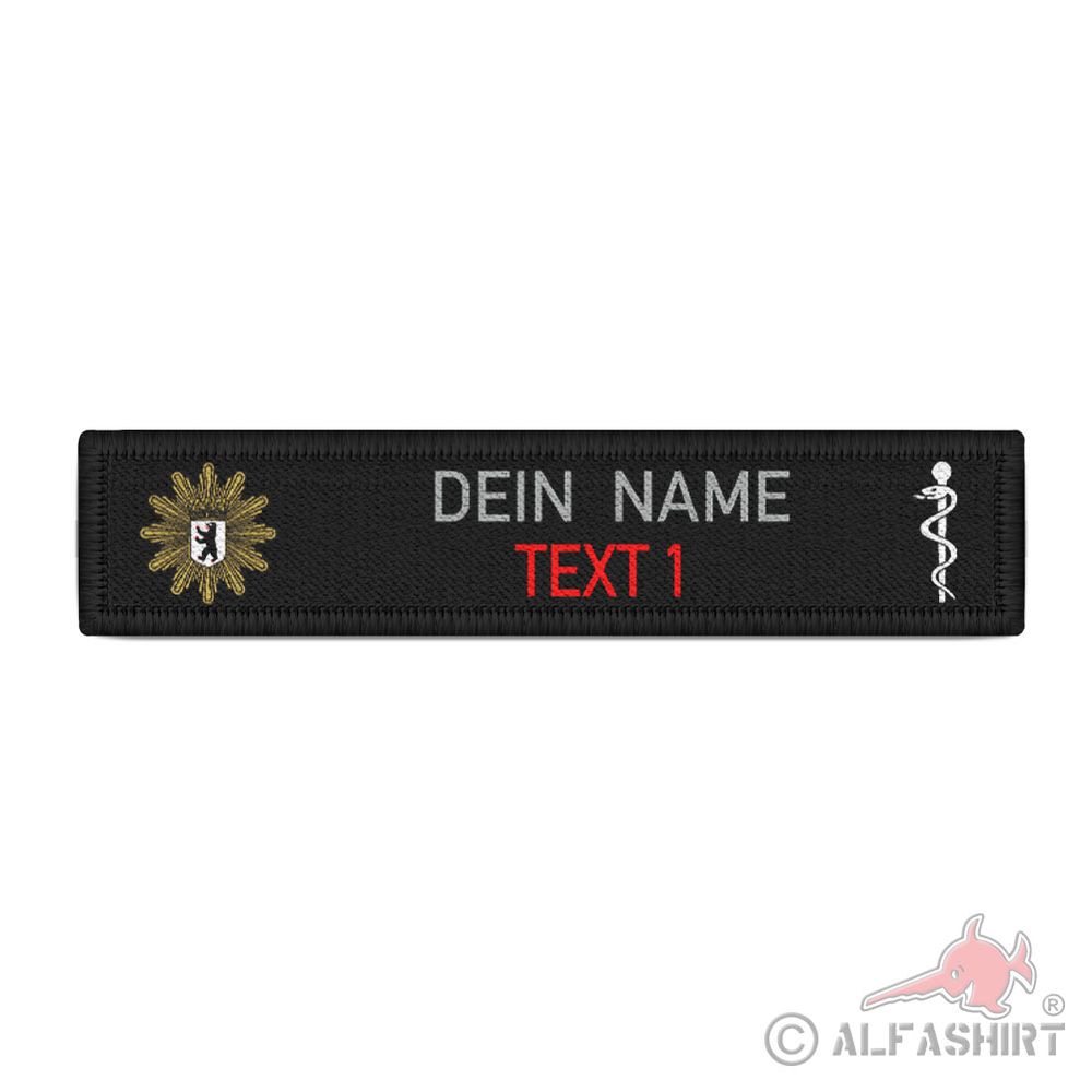 Desired text Police Berlin name tag patch fire brigade NFS RS Doctor P60#43419