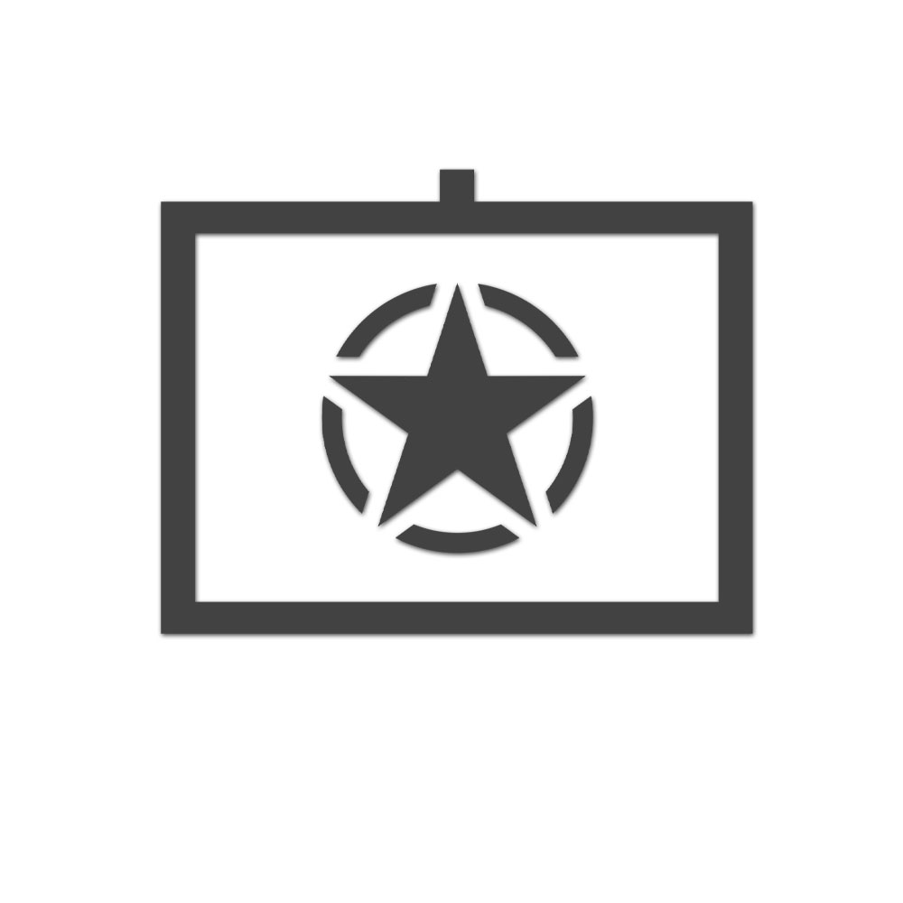 US Army tactical sign Allied Star America matt black 12x8cm #A6313