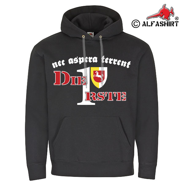 The First 1PzDiv Panzer Division nec aspera terrent BW Hoodie # 17506