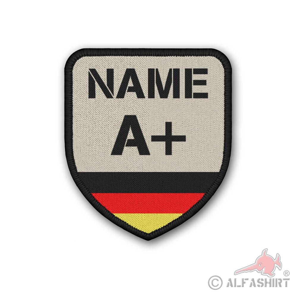 Patch name with blood group personalized text Germany itself Team#44388