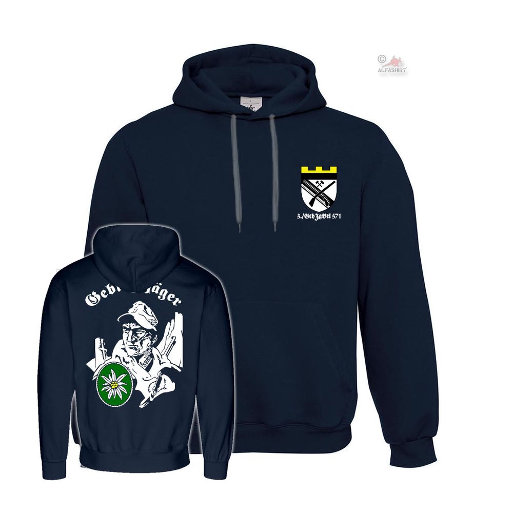 Hoodie GebJgBtl 571 Gebirgsjäger Bataillon Jägerkaserne Schneeberg # 37389