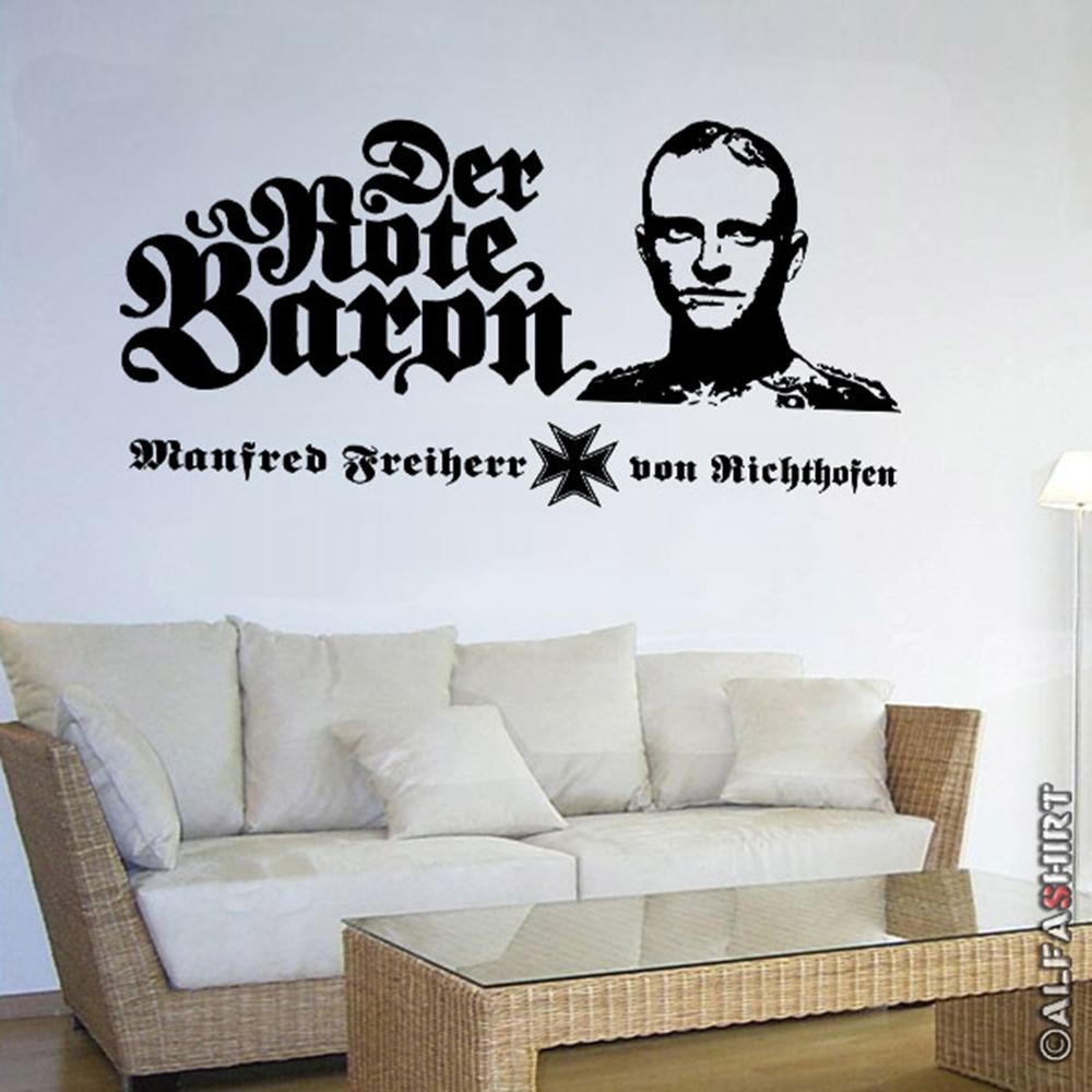 Manfred Freiherr von Richthofen der rote Baron Wandtattoo 45x80cm #6805