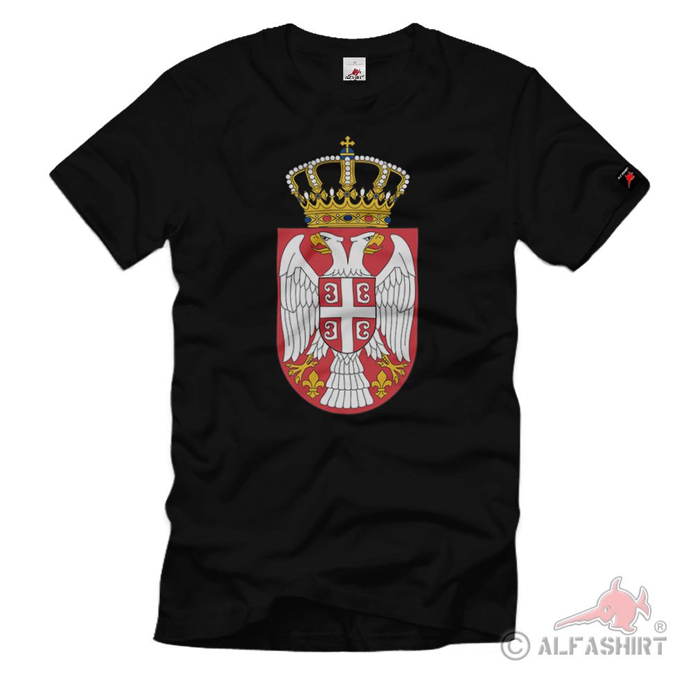 Serbien Doppel-Adler Wappen Serbije Serbe Heimat Balkan T Shirt #35177