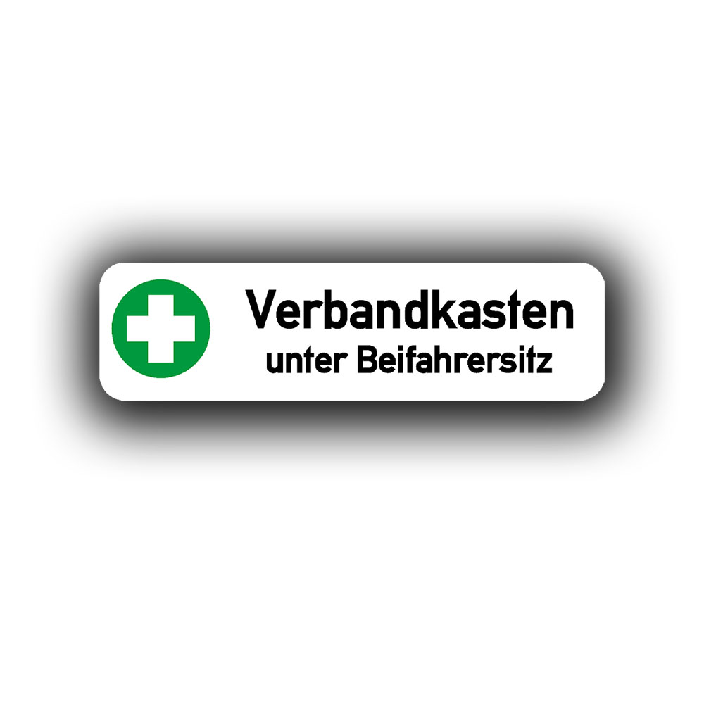 First aid kit under co-driver's seat Wolf Bundeswehr sticker 10x3cm # A4926