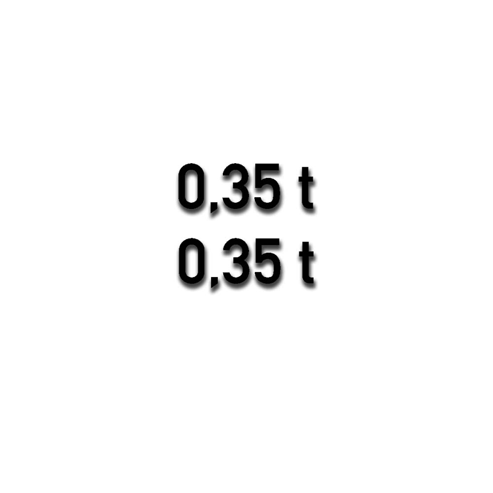 Weight label tag tonnes suitcase Din font sticker 2 cm # A5468
