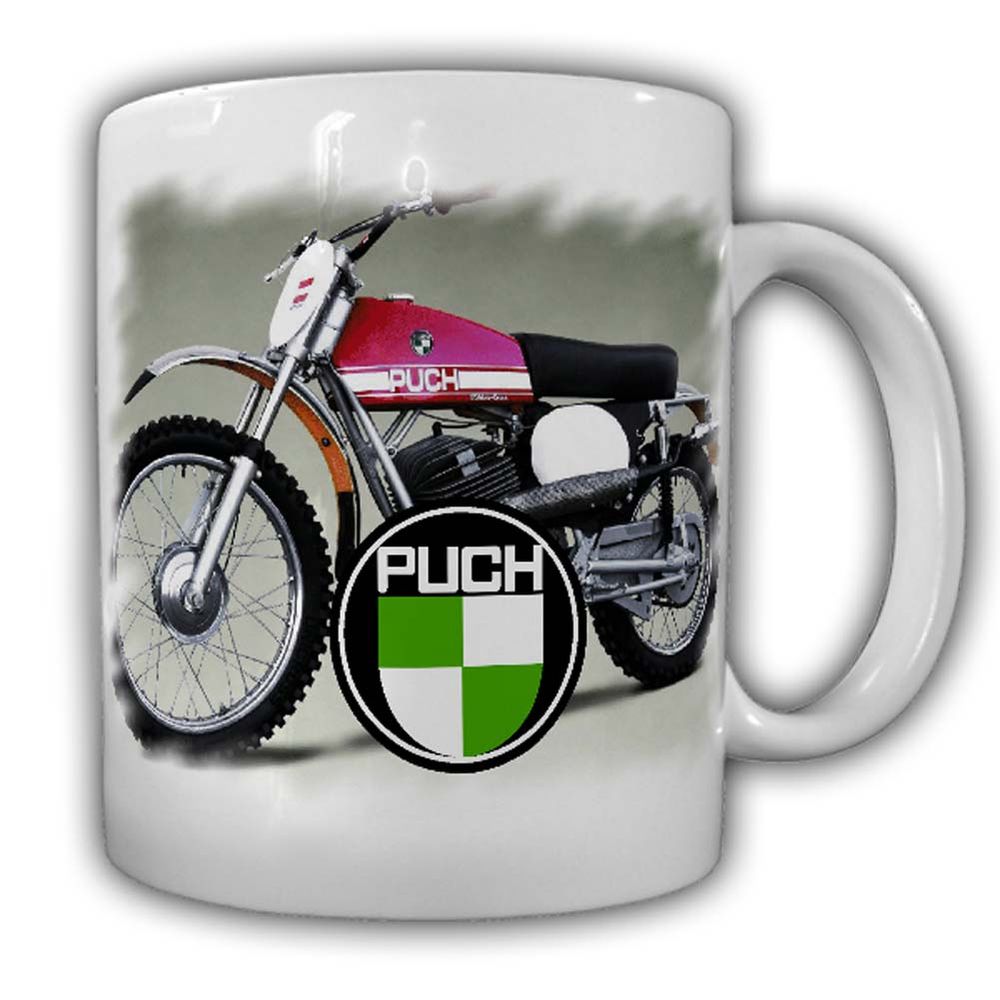 Tasse Puch Vintage Motorradbekleidung Motorradzubehör Kaffeebecher Enduro #24139