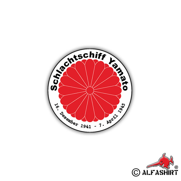 Sticker battleship Yamato coat of arms badge 7x7cm A1126