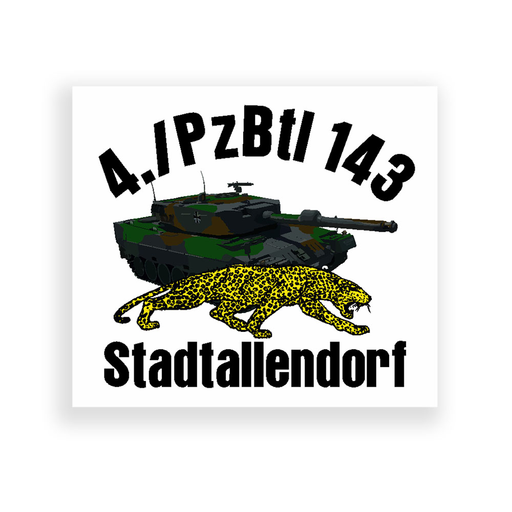 4 PzBtl 143 Stadtallendorf Sticker Sticker Bundeswehr 8x7cm # A4939