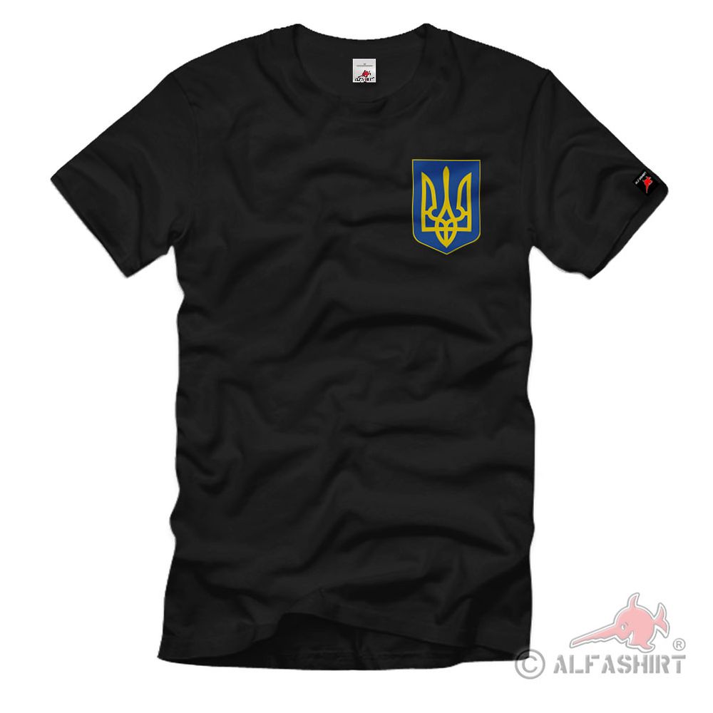 Ukraine Wappen Emblem Abzeichen Nationalsymbol Trysub Dreizack T-Shirt #40502