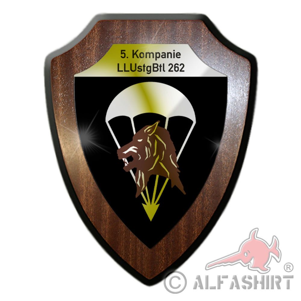 Heraldic shield D5LLUstgBtl 262 Luftlandeunterstützungsbataillon Wappen Army # 37402