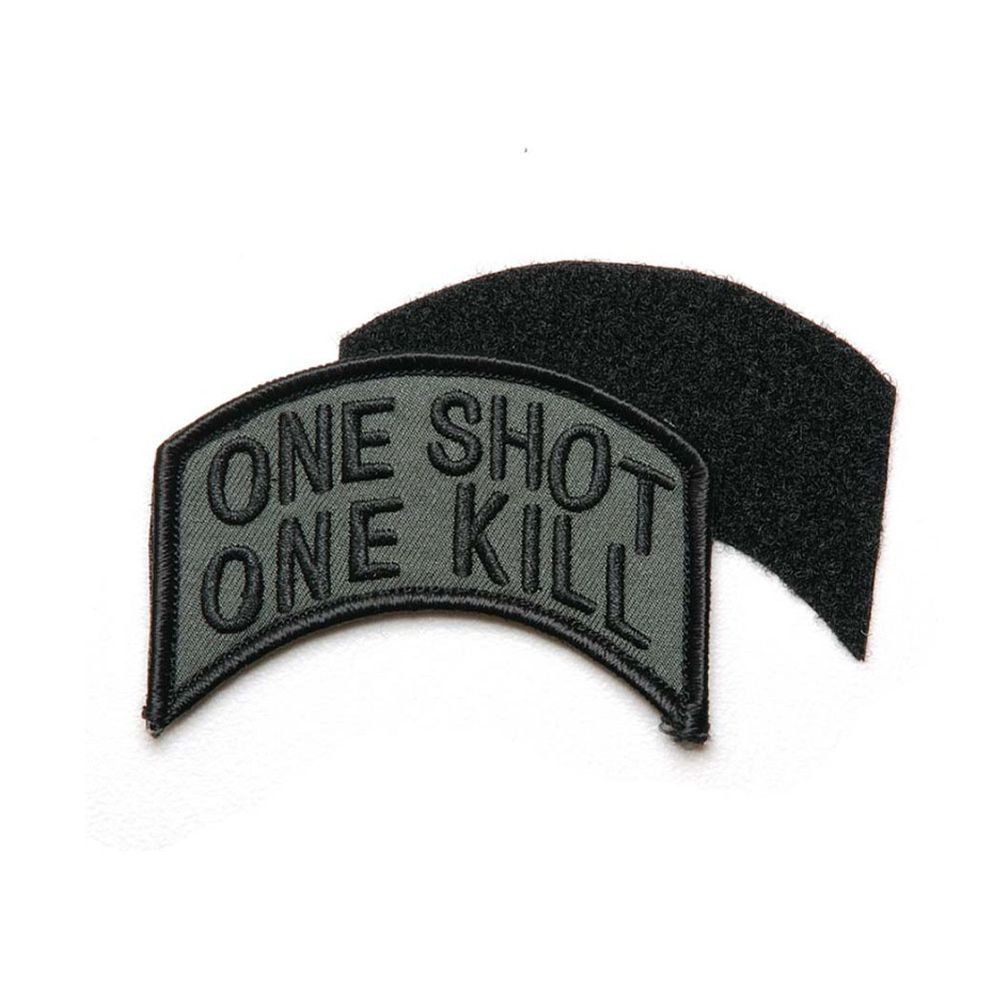 Patch Embroidered 8,5x6cm One Shot One Kill Sniper Airsoft Paintball #48063
