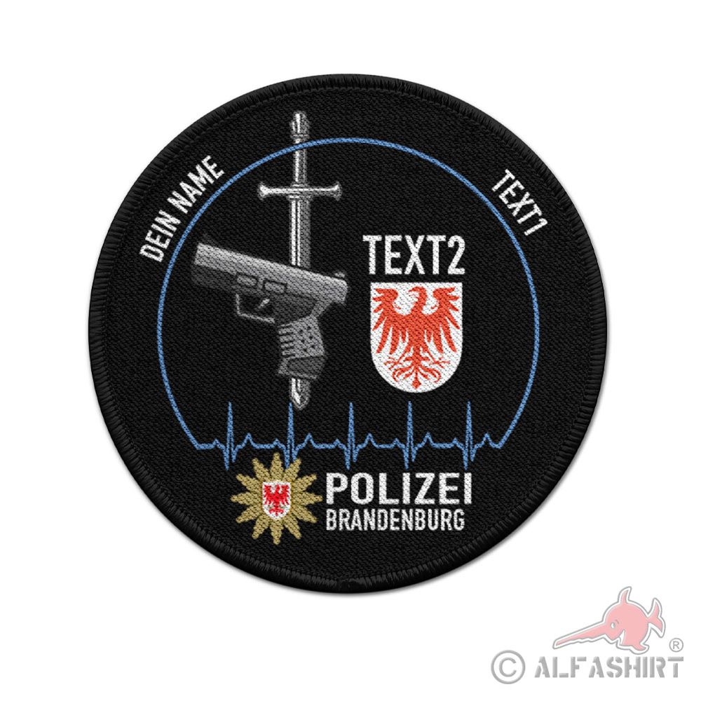 Patch 9cm customizable State Police Brandenburg BB coat of arms #43486
