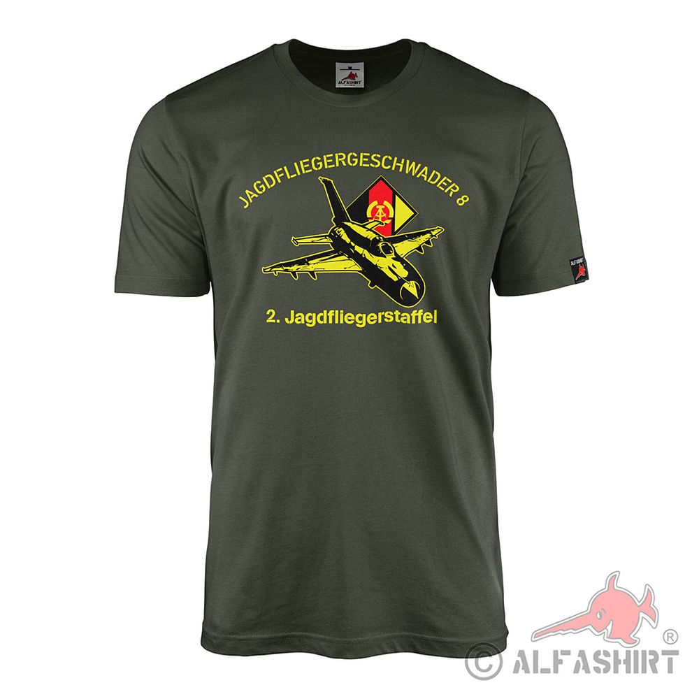Jagdgschwader 8 NVA Militär Wappen Flugzeug Jet Abfangjäger T-Shirt#41305