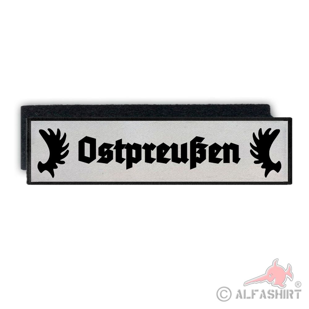 Rückenpatch Ostpreußen Elch-Schaufel Heimat Wappen Alt-Deutsch 28x7cm #40059
