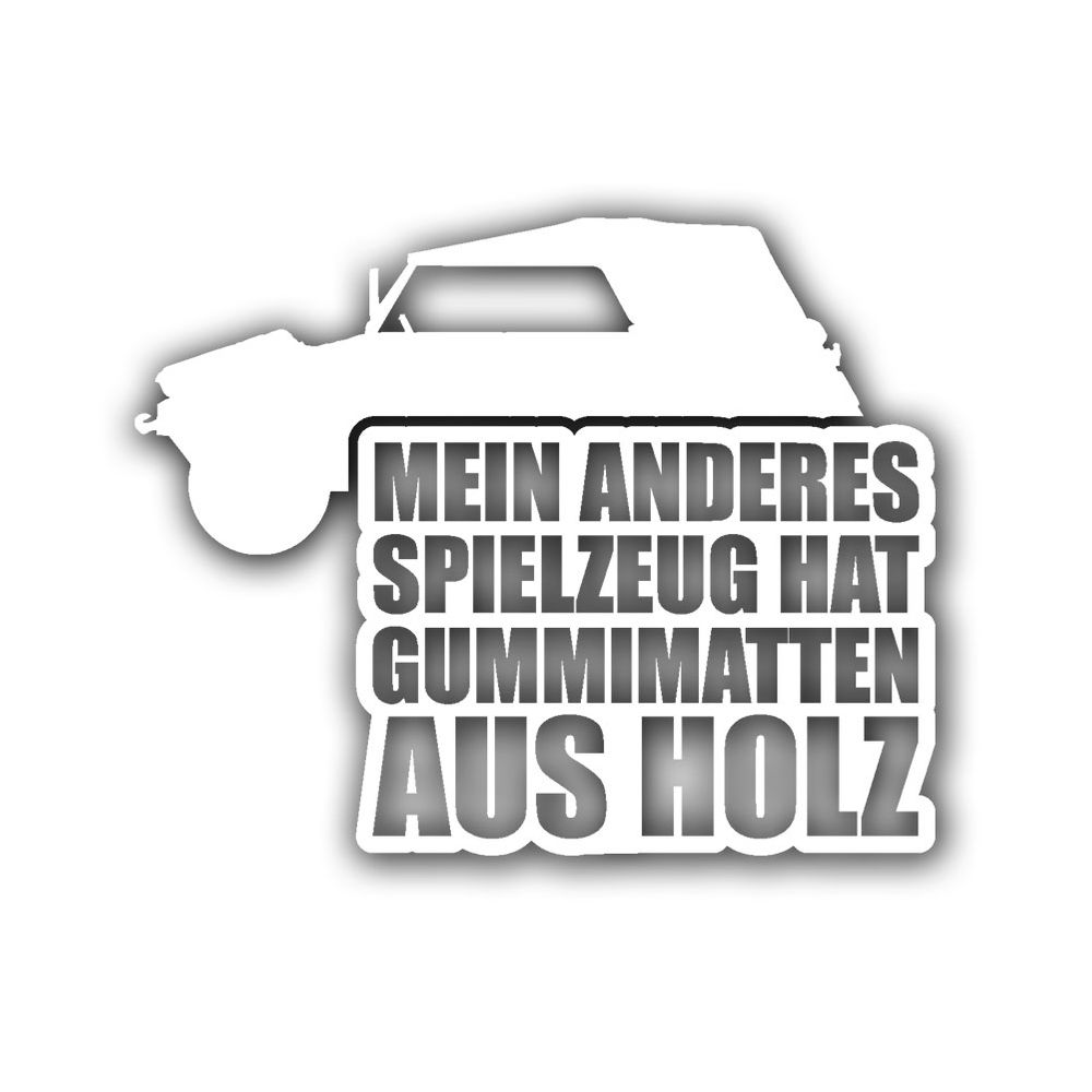 Aufkleber/Sticker Typ 82 Gummimatten aus Holz Humor Kübelwagen 13x10cm A5200