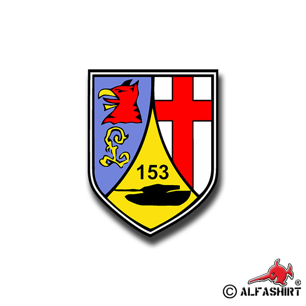 Sticker PzBtl 153 Crest Westerburg Koblenz Tank Btl 7x5cm A1040