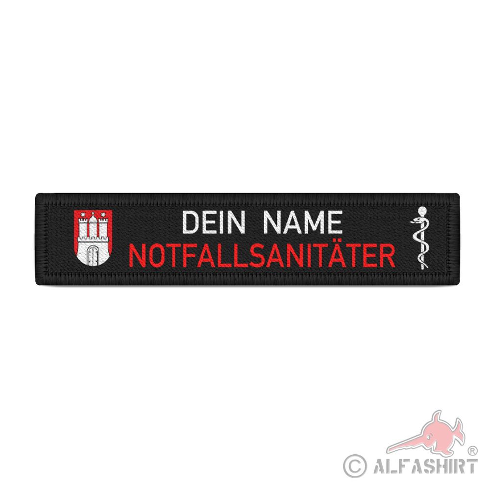 NOTFALLSANITÄTER Hamburg Namen-Schild Patch Feuerwehr Rettungdienst 36646