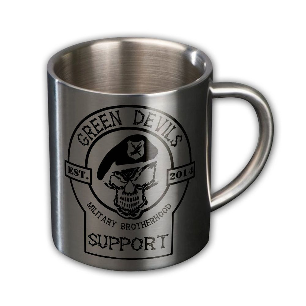 Metal Mug Green Devils Supporter Military Brotherhood Logo Soldiers #43845