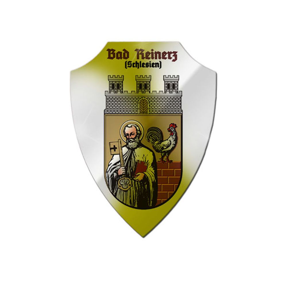 Aluschild Bad Reinerz Schlesien Heimat Wappen Stadt Polen Tafel #23508