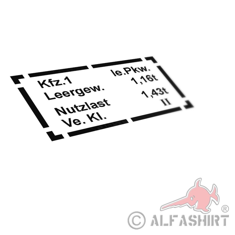 Typenschild KfZ  passend  Vw Typ 82 Kübel Fahrertür Aufkleber 33 x 17cm#A4887
