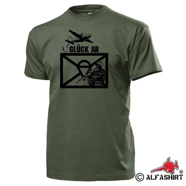 Glück ab Deutscher Fallschirmjäger Bund BW G3 Transall Falli T Shirt #17001